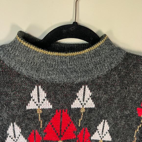 Vintage 1980's Country Concepts Mock Neck Christmasy Metallic Sweater‎ XL - Picture 3 of 8